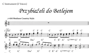 Proste chwyty gitarowe do kolędy przybieżeli do Betlejem dla początkujących