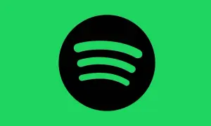 Logo Spotify na zielonym tle.